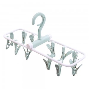 12  Clip Folding Drying Rack Underwear Socks Clip Multi  functional Clothes Rack  Green